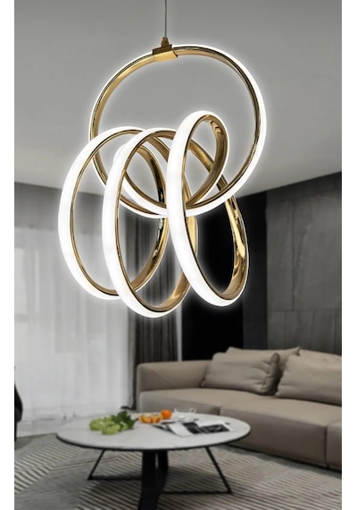 3 Renk Focus Model Sarkıt Avize Altın - Gold