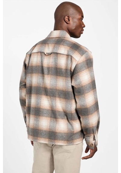 Guess Erkek Ekose Desenli Çift Cepli Relaxed Fit Gömlek - Bej Bej