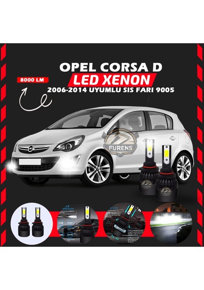 Opel Corsa D 2006-2014 Sis Farı Uyumlu Şimşek Etkili Led Xenon Light Series H9005