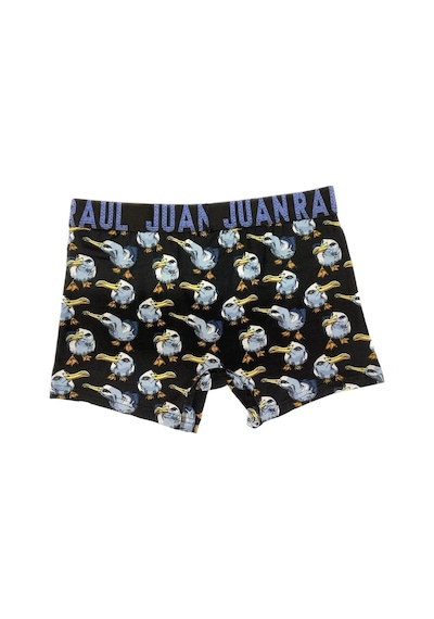 Desenli Boxer - Martı Siyah Çok Renkli