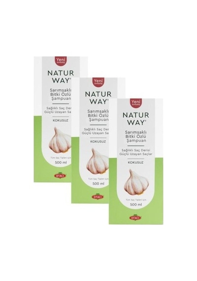 Otacı Naturway Kokusuz Sarımsaklı Şampuan 3 x 500 ML