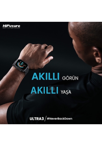HiFuture Ultra3 2.01" BT Arama IP68 Su Geçirmez AOD Ekran SpO2 Akıllı Saat (Hifuture Türkiye Garantili)