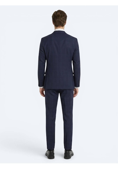 Kip Lacivert Potikare Modern Fit %100 Yün Takım Elbise