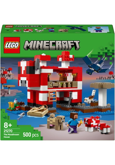 LEGO® Minecraft® Mooshroom Evi 21270 - 8 Yaş ve Üzeri Macera Oyunları Seven Çocuklar için Mantar Tarlaları İçeren Oyuncak Yapım Seti (500P)