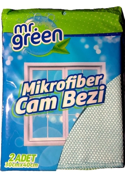 Mr.green Mikrofiber Cam Bezi 2 Li 30x40cm Karışık