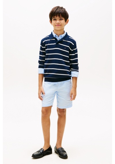 Tommy Hilfiger Erkek Çocuk Mavi Keten Karışımlı Şort-15643