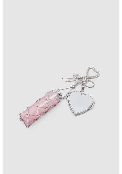 Shule Bags Lipstick Gloss Kalpli Charm Gümüş