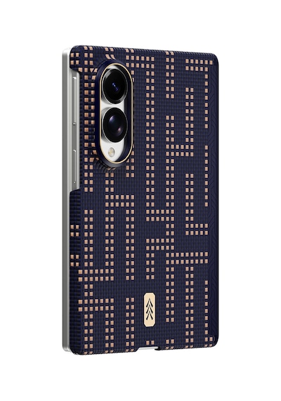 Galaxy Z Fold 8 Uyumlu Kılıf M-safe Özellikli Raptic Aramid Skinpro Serisi Karbon Kapak Lacivert