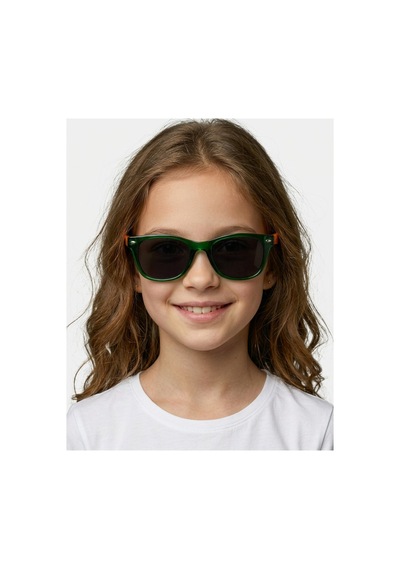 Erkek Çocuk Kız Çocuk Yeşil Turuncu Polarize Güneş Gözlüğü 6-9 Yaş Aralığı