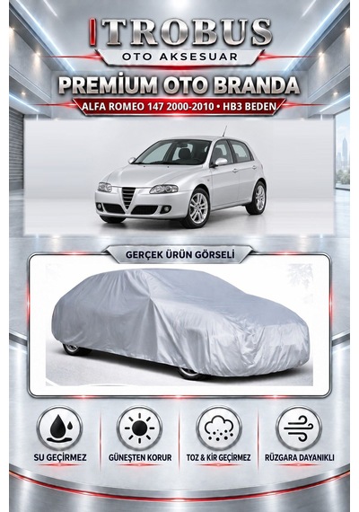 Alfa Romeo 147 1.9 Jtdm 2000-2010 Uyumlu Premium Araba Brandası Oto Branda Hb3 Beden