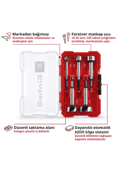 Einhell Tas Menteşe Uç Seti 5 Parça M-Case Kutu - 49706003
