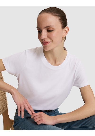 Pierre Cardin Kadın Beyaz Tişört Basic 50325474-vr013