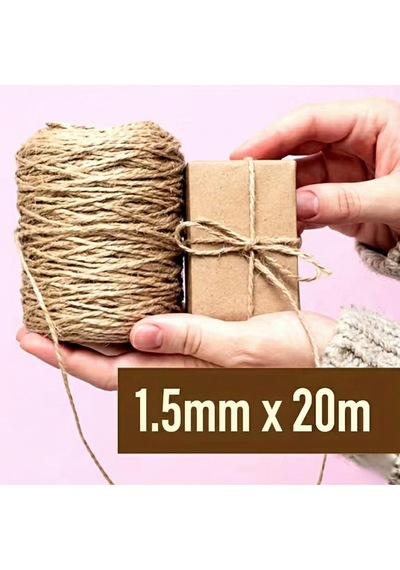 Store 20 Metre Doğal Jüt İpi, Kargo Paketleme, Hediye Ve Dıy Süsleme Halat İp