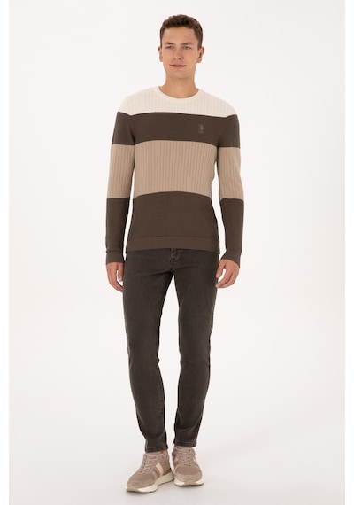 U.S. Polo Assn. Erkek Regular Fit Bisiklet Yaka Vizon Sweatshirt 50307828-VR052