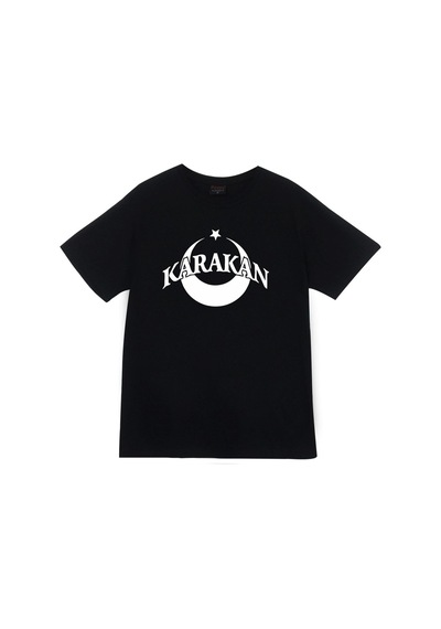 Karakan Baskılı Unisex %100 Pamuk Siyah T-shirt SIYAH