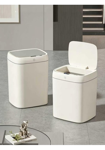 Greentech Sensörlü 12 Litre Çöp Kovası Şarj Edilebilir Lityum Pilli / Gt-sc14 Beyaz