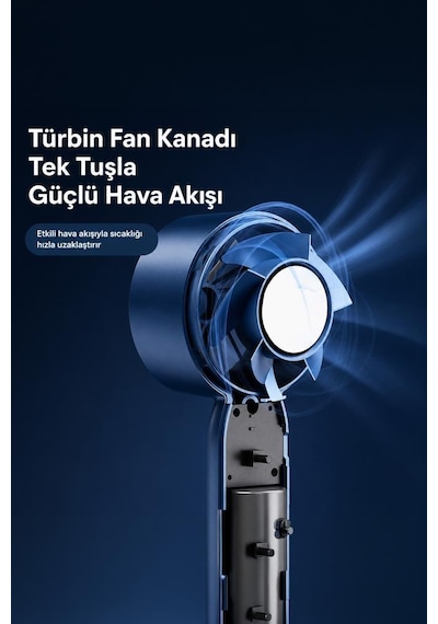Şarjlı El Vantilatörü 3 Kademeli Taşınabilir Masa Fanı F32 Pembe