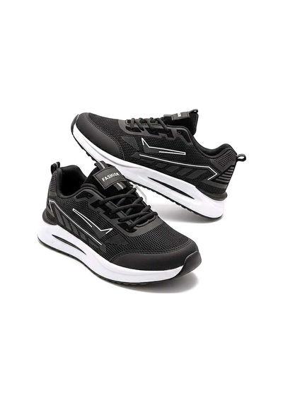 Mcdark Kadın Siyah Beyaz Trenj Bağcıklı Ortopedi Sneaker Ayakkabı