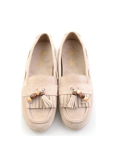 Bambi Bej Kadın Loafer Ayakkabı K01566004972 Bej