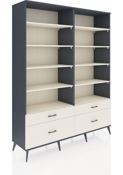 Hyperion Gardrop 10 Raflı 4 Çekmeceli 4 Kapaklı 176x44x221 Antrasit-aytaşı Beyaz Hyperion Gardrop 10 Raflı 4 Çekmeceli 4 Kapaklı 176x44x221 Antrasit-aytaşı Beyaz