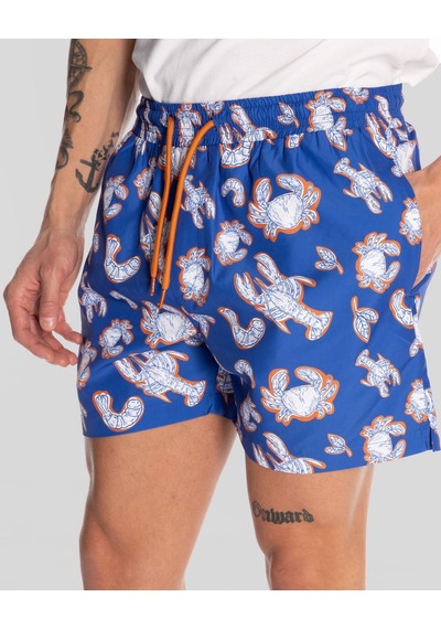 Kappa Authentic Vince Swimshort Erkek Mavi-beyaz Regular Mayo