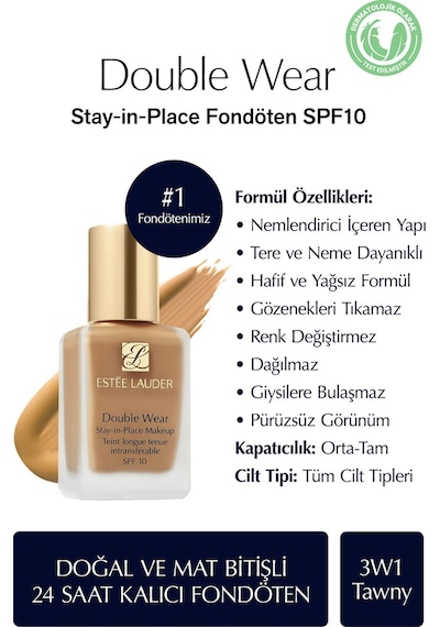 Estee Lauder Double Wear Fondöten Spf10 3W1 Tawny 30 ML