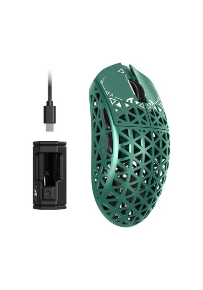 R5 Ultra Karbon Fiber Hyperspeed Kablosuz Gaming Mouse 39g Süper Hafif, Paw3950max Sensör, 42000 Dpı, 8000hz Kablosuz Polling, Bt/2.4g/kablolu Usb-c, Windows/mac Uyumlu Green