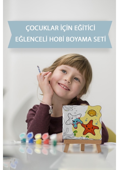 Sevimli Deniz Yıldızları Çocuk Eğitici Tuval Boyama Hobi Seti