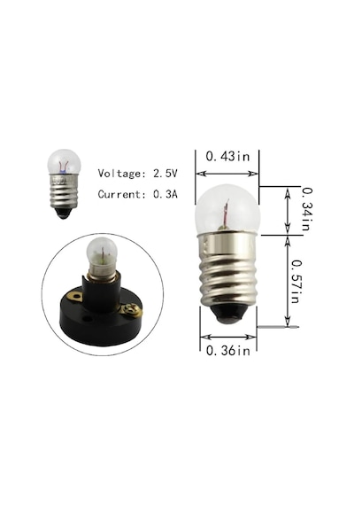 Mini Ampul - Deney Ampulü - Fener Ampulü E10 Ampul 1 Adet