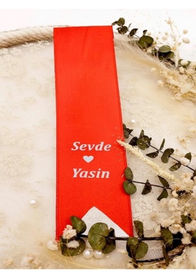 Gelin Damat Isimli Tören Takı Kurdelesi 2 Adet B-23