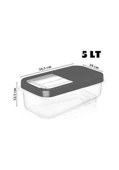 Nandy Home 5 Lt Kolay Kayar Kapaklı Multibox Saklama Kabı Antrasit 3 Adet Antrasit
