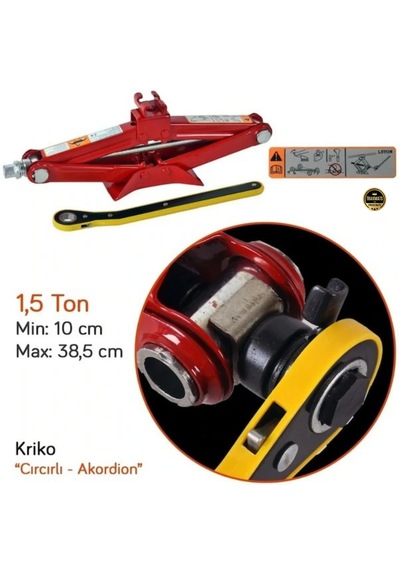 Universal Oto Araç Krikosu 1.5 - 2 Ton Makas Tip