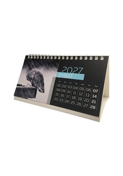 2027 Yılı 9x17 Cm Spralli Bristol Masa Takvimi Model 5