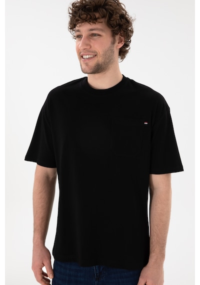 U.S. Polo Assn. Erkek Comfort Fit Bisiklet Yaka Siyah Tişört 50305990-VR046