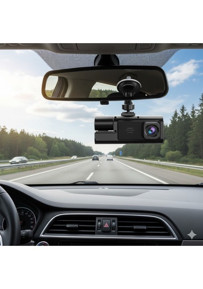 Üç Kameralı Wifi Araç İçi Kayıt Cihazı 1080p Ön İç Arka Gece Görüşlü Dashcam Tüm Araçlara Uyumlu Diğer