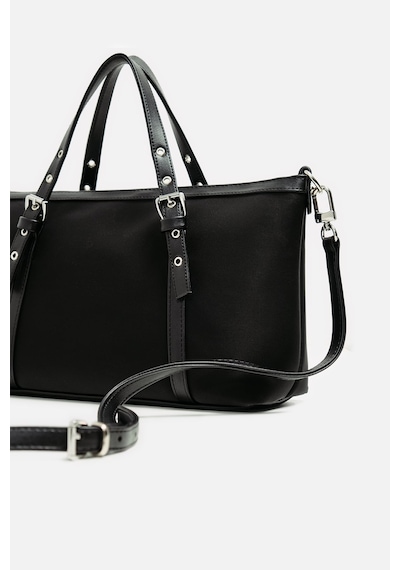 K&S Kemer Detaylı Mini Tote Çanta Siyah