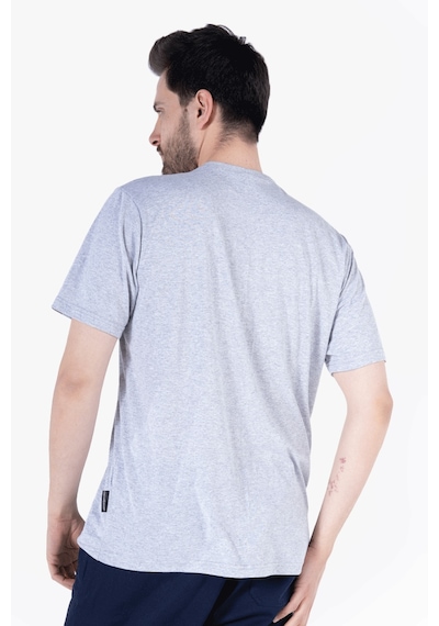 Yıldırımlar T-shirt V Yaka %100 Pamuk Gri Melanj