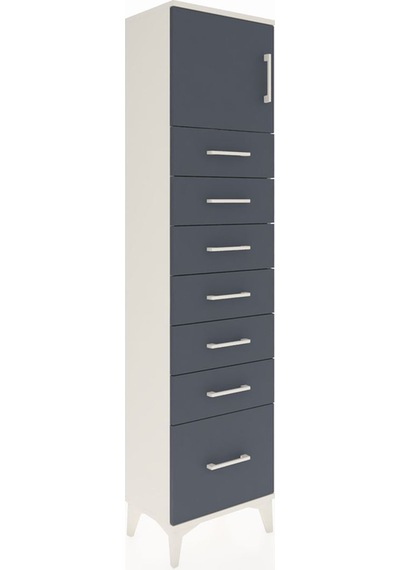 Arges Dolap Tek Raflı 7 Çekmeceli Tek Kapaklı 44x30x182 Aytaş... Aytaşı