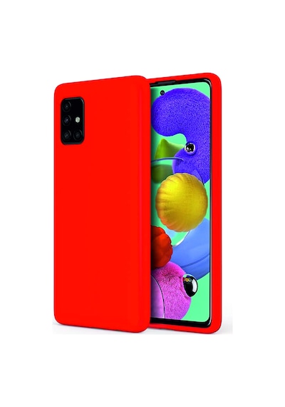 Samsung Galaxy Uyumlu A72 Kılıf Kamera Korumalı Silikon Rubber Arka Kapak Kırmızı