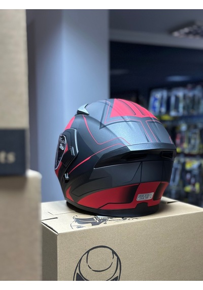 Çene Açılır Kask / Güneş Gözlüklü Motosiklet Kaskı Kırmızı