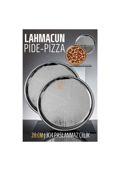 Lahmacun Pizza Pide Pişirme Tepsisi 28 Cm 2 Li Set 721314 Siyah