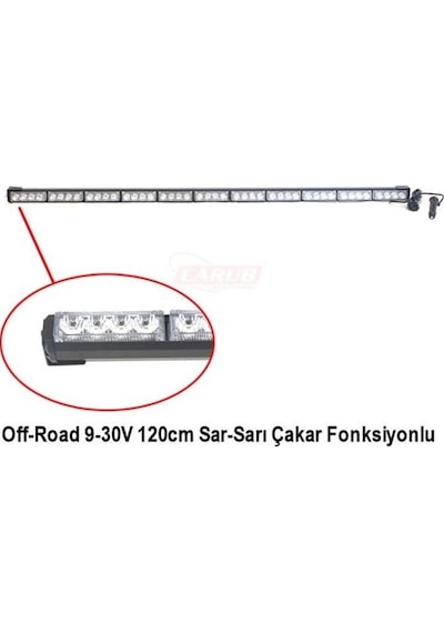 Ahmet Otomotiv 9v-30v Led Bar Off-road Sarı Çakarlı Çakar Tepe Lamba Fonksiyonlu 120 Cm