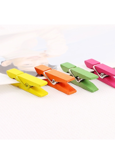 Mini Renkli Mandal 2.5 Cm Küçük Renkli Mandal 100 Adet Ahşap Çok Renkli