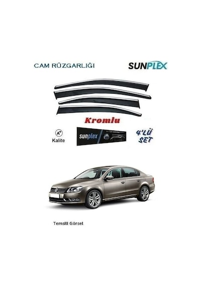 Vw Passat B7 2011-2014- Kromlu Cam Rüzgarlığı 4 Lü Sunpleks
