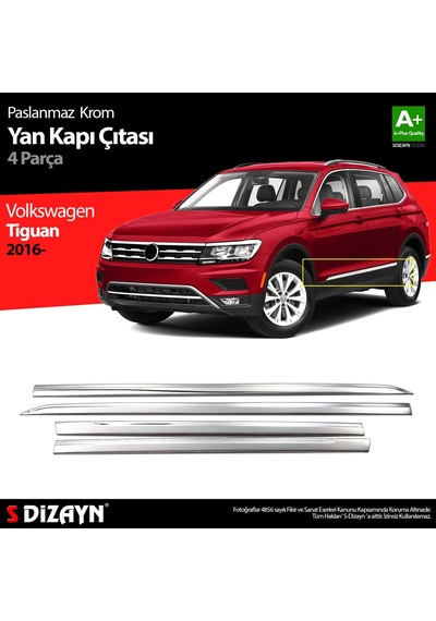 S-Dizayn  Volkswagen Tiguan Krom Yan Kapı Çıtası 4 Prç. 2016 Üzeri