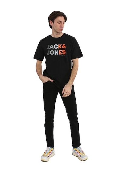 Jack & Jones Renk Geçişli Logo Baskılı Tişört Forest 12249602 Siyah