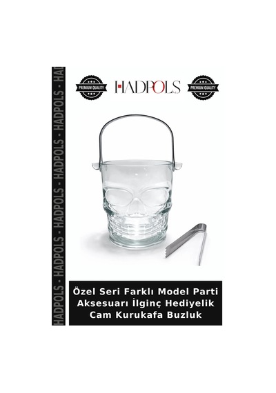 Özel Seri Farklı Model Parti Aksesuarı İlginç Hediyelik Cam Kurukafa Buzluk Şeffaf