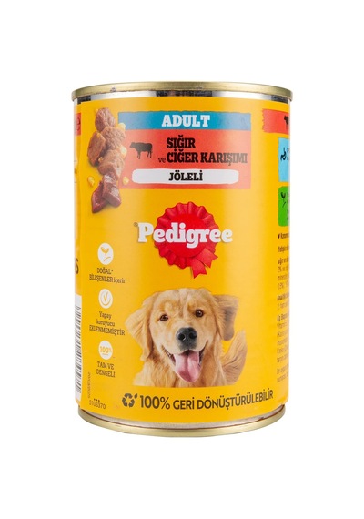 4 Adet Pedigree Konserve Sığır Etli Yetişkin Köpek Maması 400 G
