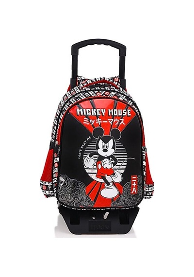Frocx Mickey Çekçekli İlkokul Çantası -lisanslı Çift Gözlü Kalem Çantası - Çelik Suluk&matara Çok Renkli