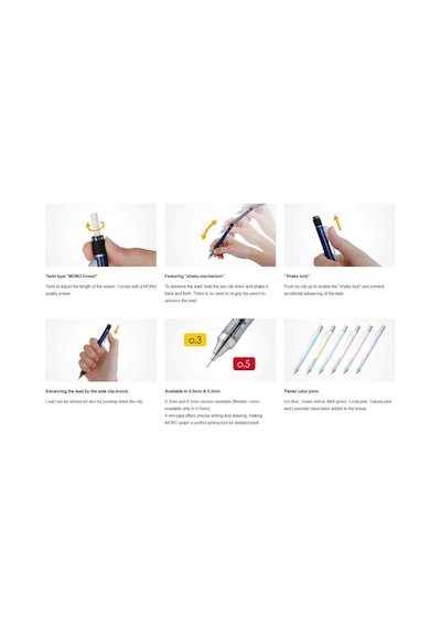 Tombow Mono Graph Neon M.kurşun Kalem, 0,5mm Blisterli 1adet ,neo Diğer